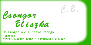 csongor bliszka business card